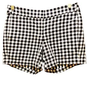 J. Crew Black White Shorts Classic Gingham Preppy Size 2